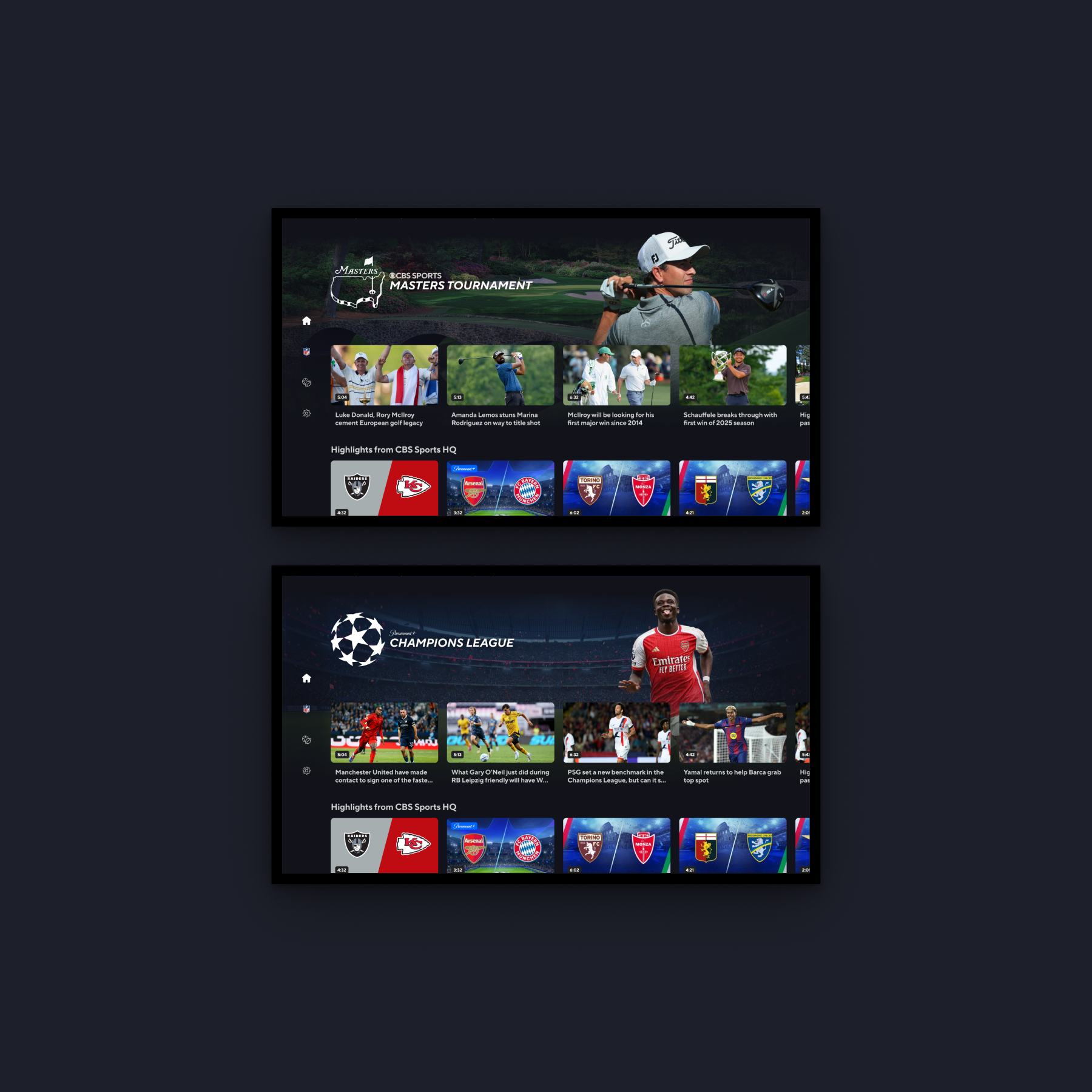 Branded Rows · Masters & Champions League